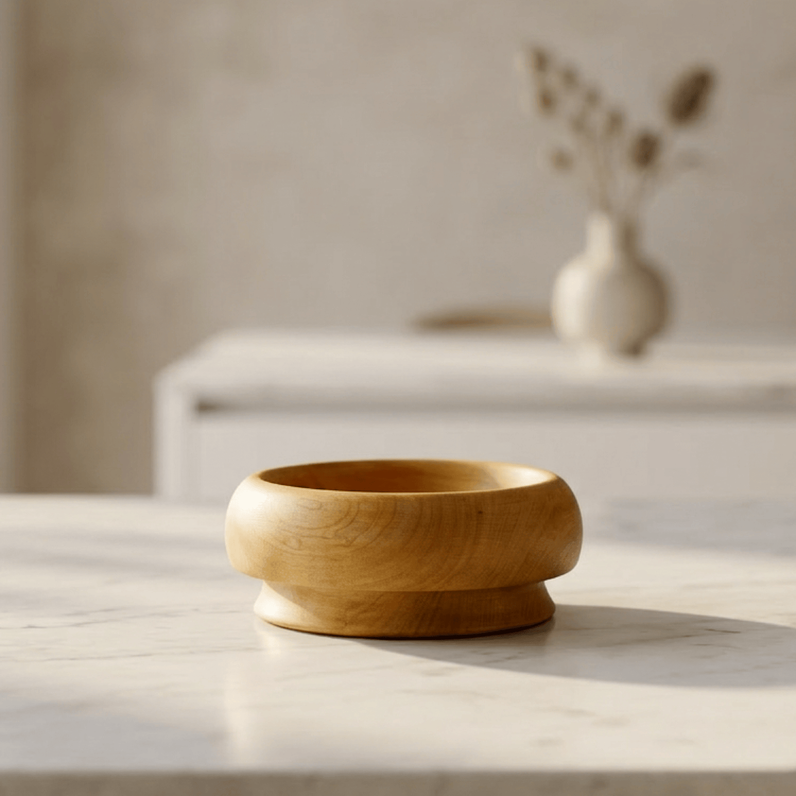 Cremini bowl styled on a marble surface
